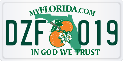 FL license plate DZFO19