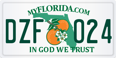 FL license plate DZFO24