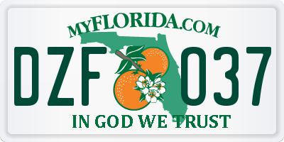 FL license plate DZFO37