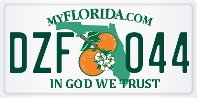 FL license plate DZFO44