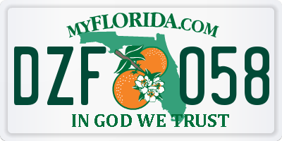 FL license plate DZFO58
