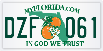 FL license plate DZFO61