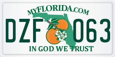 FL license plate DZFO63