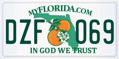 FL license plate DZFO69
