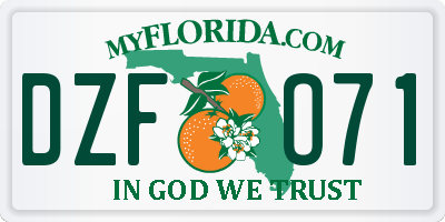 FL license plate DZFO71