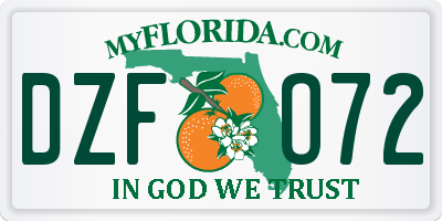 FL license plate DZFO72