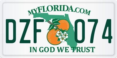 FL license plate DZFO74