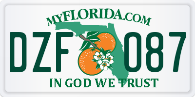 FL license plate DZFO87