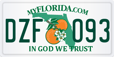 FL license plate DZFO93