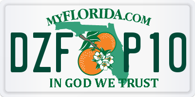 FL license plate DZFP10