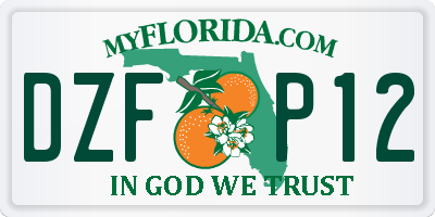 FL license plate DZFP12