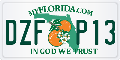 FL license plate DZFP13