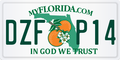 FL license plate DZFP14