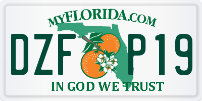 FL license plate DZFP19