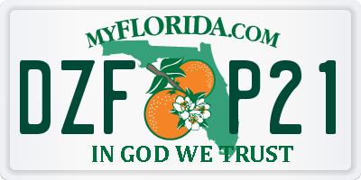 FL license plate DZFP21