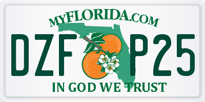 FL license plate DZFP25