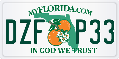 FL license plate DZFP33