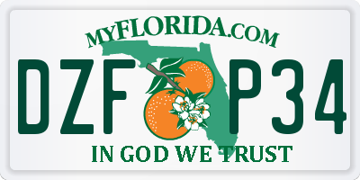 FL license plate DZFP34