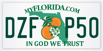 FL license plate DZFP50