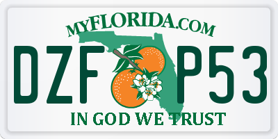 FL license plate DZFP53