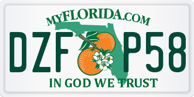 FL license plate DZFP58