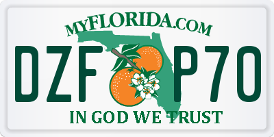 FL license plate DZFP70
