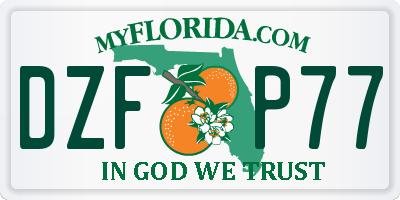 FL license plate DZFP77