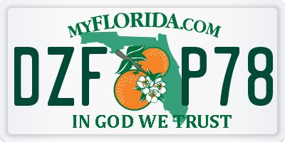 FL license plate DZFP78