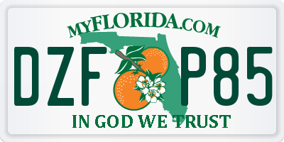 FL license plate DZFP85