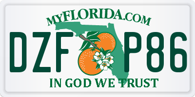 FL license plate DZFP86
