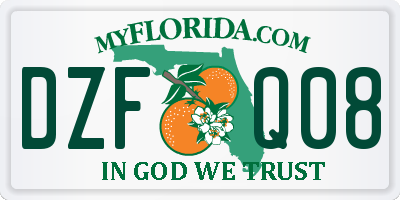 FL license plate DZFQ08