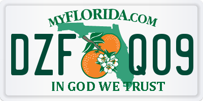 FL license plate DZFQ09