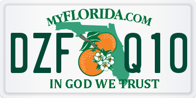 FL license plate DZFQ10