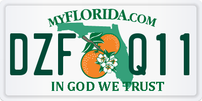 FL license plate DZFQ11