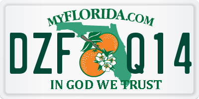 FL license plate DZFQ14