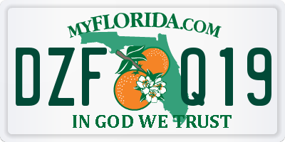 FL license plate DZFQ19