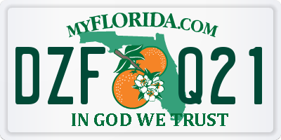 FL license plate DZFQ21