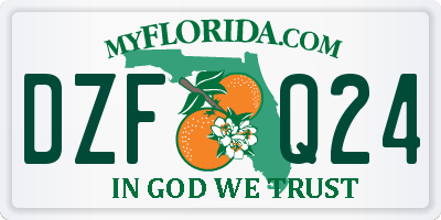 FL license plate DZFQ24