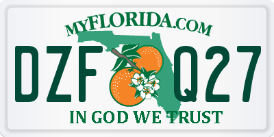FL license plate DZFQ27