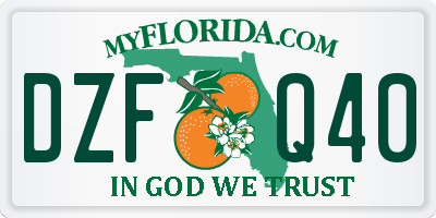 FL license plate DZFQ40