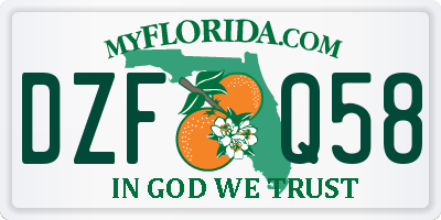 FL license plate DZFQ58