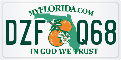 FL license plate DZFQ68