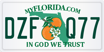 FL license plate DZFQ77