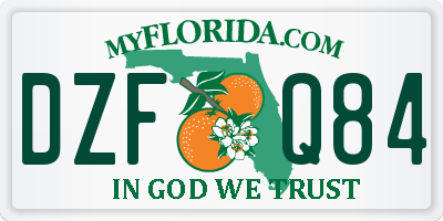 FL license plate DZFQ84