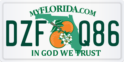 FL license plate DZFQ86