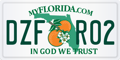 FL license plate DZFR02