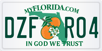 FL license plate DZFR04