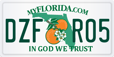 FL license plate DZFR05