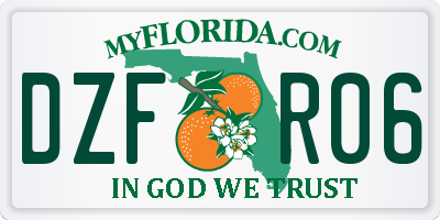 FL license plate DZFR06