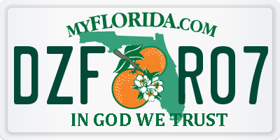 FL license plate DZFR07